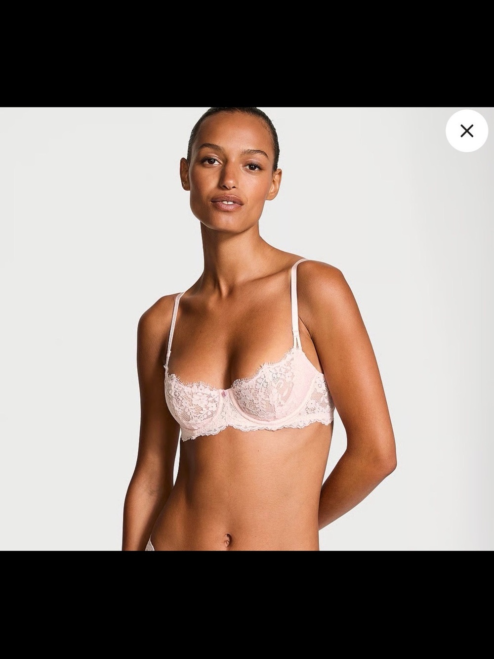 Black Victoria’s Secret Dream Angels Wicked Unlined Lace Balconette Bra - 32DD
